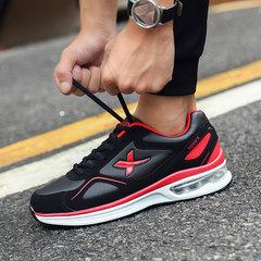 Men`s shoes in autumn and winter add fleece warm cotton shoes inside heighten sports leisure 100 take the Korean version of the fashionable running shoes 38 789 black red shoes