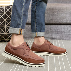 Warrior shoes 2017 spring and autumn shoes retro Korean men sports shoes mens shoes in youth Thirty-eight Dark brown 3393 standard leather shoes size