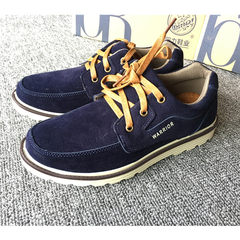 Warrior shoes 2017 spring and autumn shoes retro Korean men sports shoes mens shoes in youth Thirty-eight Dark blue 3392 standard leather shoes size