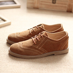 The fall of Bullock Style Men's shoes shoes casual shoes matte trend Korea British men suede leather shoes Thirty-eight brown