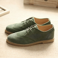The fall of Bullock Style Men's shoes shoes casual shoes matte trend Korea British men suede leather shoes Thirty-eight Army green