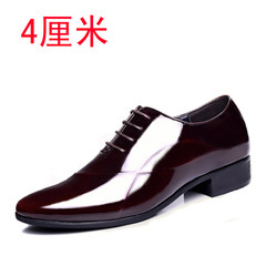 Winter LAORENTOU shoes for men 6cm leather shoes with leather cashmere dress business marriage bright shoes 8cm Thirty-eight 3388 Brown does not increase