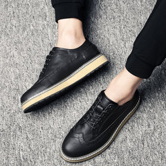 2017 new fall trend of Korean men shoes shoes mens shoes winter shoes shoes British Society Forty-three Simple black