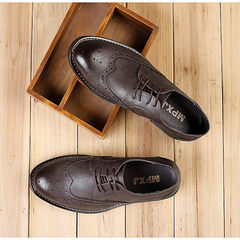 Autumn Bullock style carved shoes Vintage casual shoes size shoes breathable business Korean tide Thirty-eight Coffee