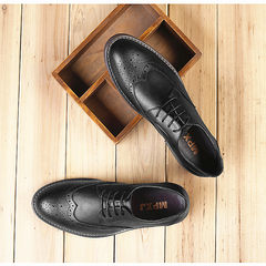 Autumn Bullock style carved shoes Vintage casual shoes size shoes breathable business Korean tide Thirty-eight black