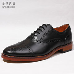 100 excellent and Bullock style carved Oxford shoes shoes men's casual shoes retro British handmade shoes Thirty-eight black