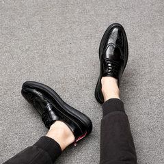 The winter with suede shoes nike Bullock male British black youth all-match shoes trend of Korean Students Thirty-eight Black leather (Nei Zenggao)