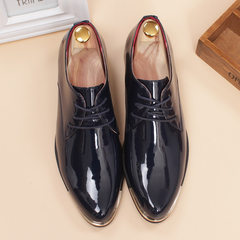 Young male Korean spring spring pointed shoes red shoes leather shoes stylist Korean character It's bigger than sneakers 1086 blue