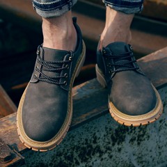 Men's shoes trend Korea Bullock style Martin shoes men's casual shoes in England in autumn all-match Thirty-eight 7131- gray