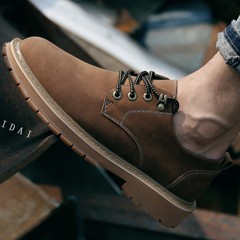 Men's shoes trend Korea Bullock style Martin shoes men's casual shoes in England in autumn all-match Thirty-eight 7131- Brown