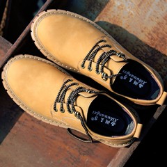 Men's shoes trend Korea Bullock style Martin shoes men's casual shoes in England in autumn all-match Thirty-eight 7131- yellow