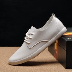 2017 New England leather shoes and casual shoes Korean youth Kevin lace up shoes white shoes Forty-three white