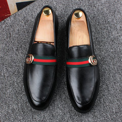 The British men slip on loafer shoes leather Europe tide stylist pointed shoes and cashmere personality Thirty-eight 1613 Regular Edition