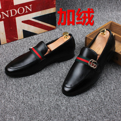 The British men slip on loafer shoes leather Europe tide stylist pointed shoes and cashmere personality Thirty-eight 1613 Regular Edition (velvet)