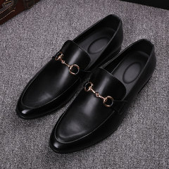 Summer white casual shoes set foot pedal shoes Korean in England increased Doug shoes loafer all-match Thirty-eight Black (Nei Zenggao)