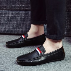 Men's leather shoes shoes shoes business casual Doug driving shoes men's shoes in England Forty-three K62 black