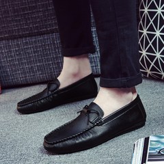 Men's leather shoes shoes shoes business casual Doug driving shoes men's shoes in England Forty-three K60 black