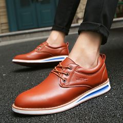 Autumn bean shoes, men's casual shoes, English lazy shoes, sailing shoes, youth business, round head shoes Forty-three S16 Brown
