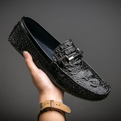 Europe Doug crocodile shoes British business casual men's small size breathable shoes shoes shoes set foot lazy Thirty-eight 9983 black