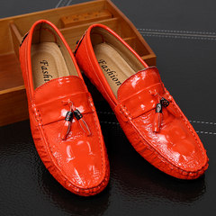 Europe Doug crocodile shoes British business casual men's small size breathable shoes shoes shoes set foot lazy Thirty-eight 9981 orange