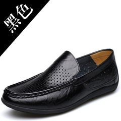 In the autumn of 2017 New England men shoes shoes Doug bright autumn soft matte pure soft bottom summer business personality Thirty-eight Black -26102-2