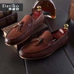 Spring and autumn season casual shoes, leather shoes, men's shoes, men's shoes, men's shoes Thirty-eight Coffee
