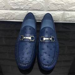 2017 new men's shoes ostrich Korean fashion business casual men's shoes Doug British flat shoes Thirty-eight black