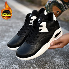The shoes in autumn and winter shoes men basketball shoes sports shoes and leisure Korean higher running cotton shoes Thirty-eight Black velvet