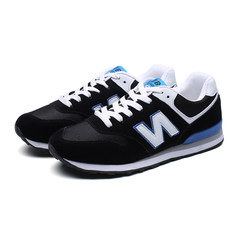N autumn and winter with velvet shoes all-match couple trend of Korean sports shoes female students running shoes Thirty-eight N11 black blue common paragraph