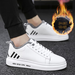Men's winter sports and leisure shoes and white cotton shoes and thick soled shoes shoes shoes trend of Korean men Thirty-nine Z22 black shoes with white cashmere