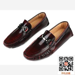 The trend of men's leather shoes summer Doug soft driving shoes leather British business casual shoes foot boat shoes Thirty-eight black