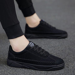 Autumn increased male Korean men shoes shoes sports shoes shoes with social warm winter cotton shoes Forty black