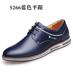 The British men's cashmere winter shoes and dandy in leather shoes in business casual shoes men. Thirty-eight Blue [flat heel]