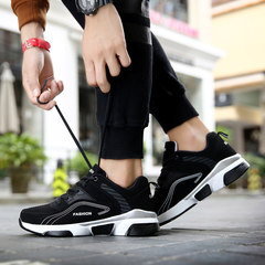 Autumn and winter sports leisure shoes new boys running shoes and cotton increased trend of Korean men warm shoes 39 [collection socks] 8816 black and white single shoes