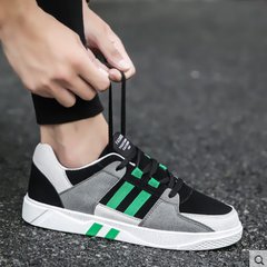 Autumn increased male Korean men shoes shoes sports shoes shoes with social warm winter cotton shoes Forty-three 3333 black green (common paragraph)