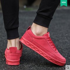 Autumn increased male Korean men shoes shoes sports shoes shoes with social warm winter cotton shoes Forty-three D15 red (regular)