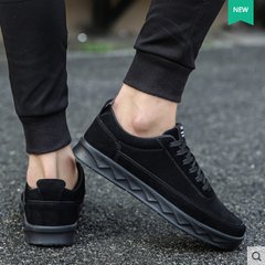 Autumn increased male Korean men shoes shoes sports shoes shoes with social warm winter cotton shoes Forty-three D15 black (regular)