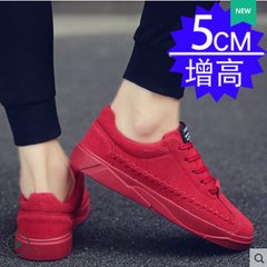 Autumn increased male Korean men shoes shoes sports shoes shoes with social warm winter cotton shoes Forty-three 0012 red