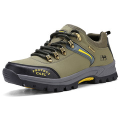 The camel delta autumn and winter men's athletic shoes running shoes slip waterproof breathable outdoor leisure mountaineering shoes Thirty-seven 14016 army green