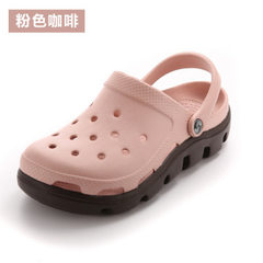 Crocs summer shoes, sandals, sandals, waterproof, breathable, thick bottom, outdoor super size Baotou slippers Thirty-seven Pink