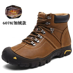 Mr camel shoes male winter warm cashmere leather men's outdoor sports and leisure waterproof boots Thirty-eight 6078/ Brown / Suede