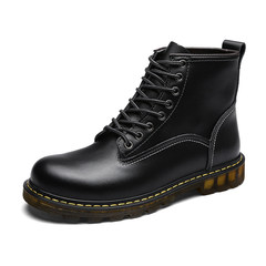 Martin men's boots boots high boots in the Bangjun trend of Korean high shoes and boots outdoor shoes tooling cashmere England Thirty-eight black
