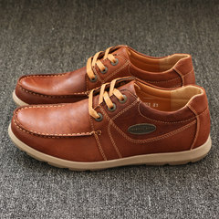 Solitary Gucci men British outdoor leisure sports shoes export high-end leather leather shoes Forty K751 red brown (larger one yard)