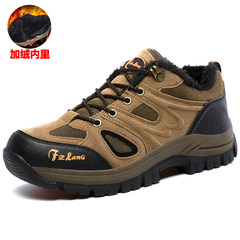 Outdoor climbing shoes men's leisure sports shoes shoes breathable running autumn winter warm with male cashmere Thirty-eight 670 Khaki cotton shoes