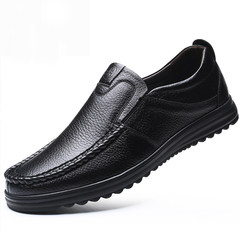 The middle-aged man shoes business suits casual shoes leather breathable shoes head in elderly father fall Thirty-eight Black shoes
