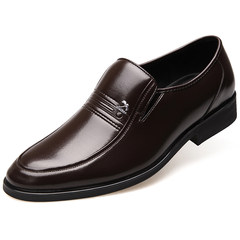 Autumn and winter increased in men's business casual dress and leather shoes warm in the elderly father cashmere leather shoes men Thirty-eight [shoes] Brown