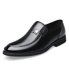 The first winter business dress shoes male leather plus cashmere thermal increased in the elderly father casual shoes Forty-two Black leather shoes