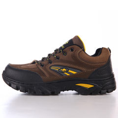 Autumn and winter outdoor casual shoes, mountaineering shoes, men's travel shoes, waterproof and anti slip sports shoes, labor shoes jogging Forty-two Dark brown without suede