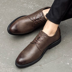 New England leather shoes in black pointed shoes dress warm winter shoes casual shoes business. Thirty-seven Classic Brown rise