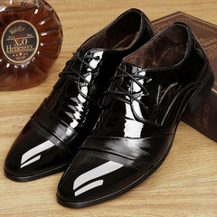 The British male Korean youth pointed shoes lace velvet 2017 new men's shoes and shoes business suits Thirty-eight 678-C plus velvet